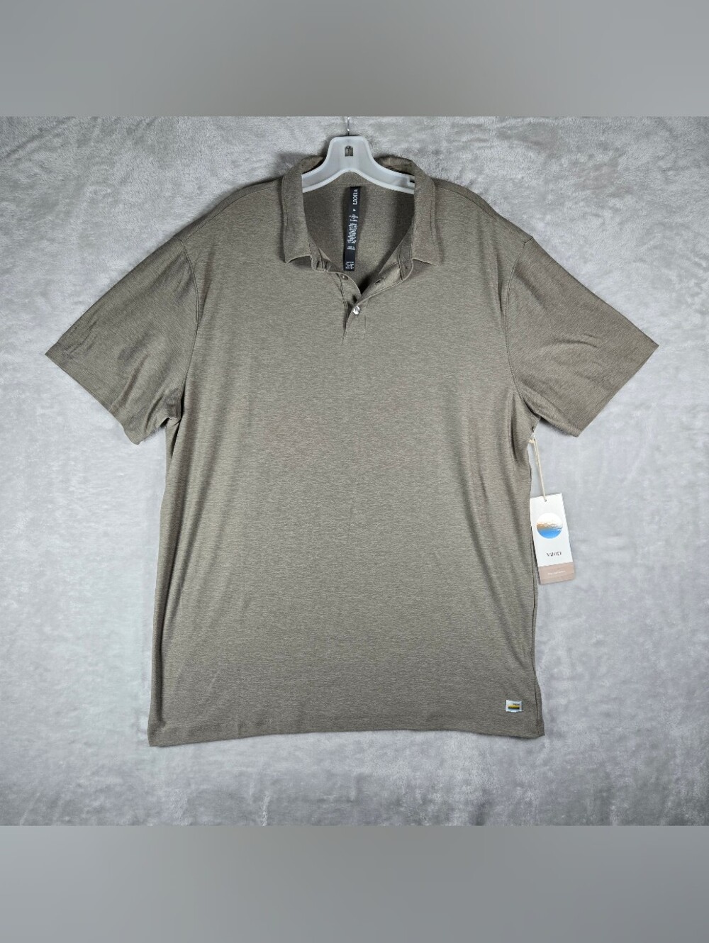 Vuori Strato Tech Polo Mens Size XL Mocha Brown Heather V188 Performance NWT
